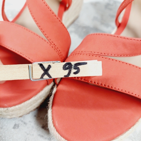 NEW Eileen Fisher Wanda Orange Leather Espadrille Sandals X95 - Picture 12 of 12